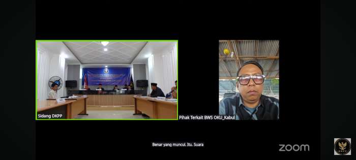 Suasana sidang DKPP RI terkait video viral Ketua Bawaslu OKU Yudi Risandi, di kantor KPU Sumsel Palembang, Rabu (4/6/2025). foto tangkapan layar youtube dkpp ri