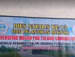 Sapanduk Sosialisasi Universitas Megou Pak Tulang Bawang, Lampung